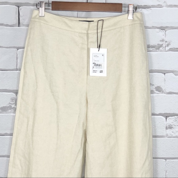 Theory Clean Linen Blend Wide Leg Trousers NWT - Picture 3 of 9